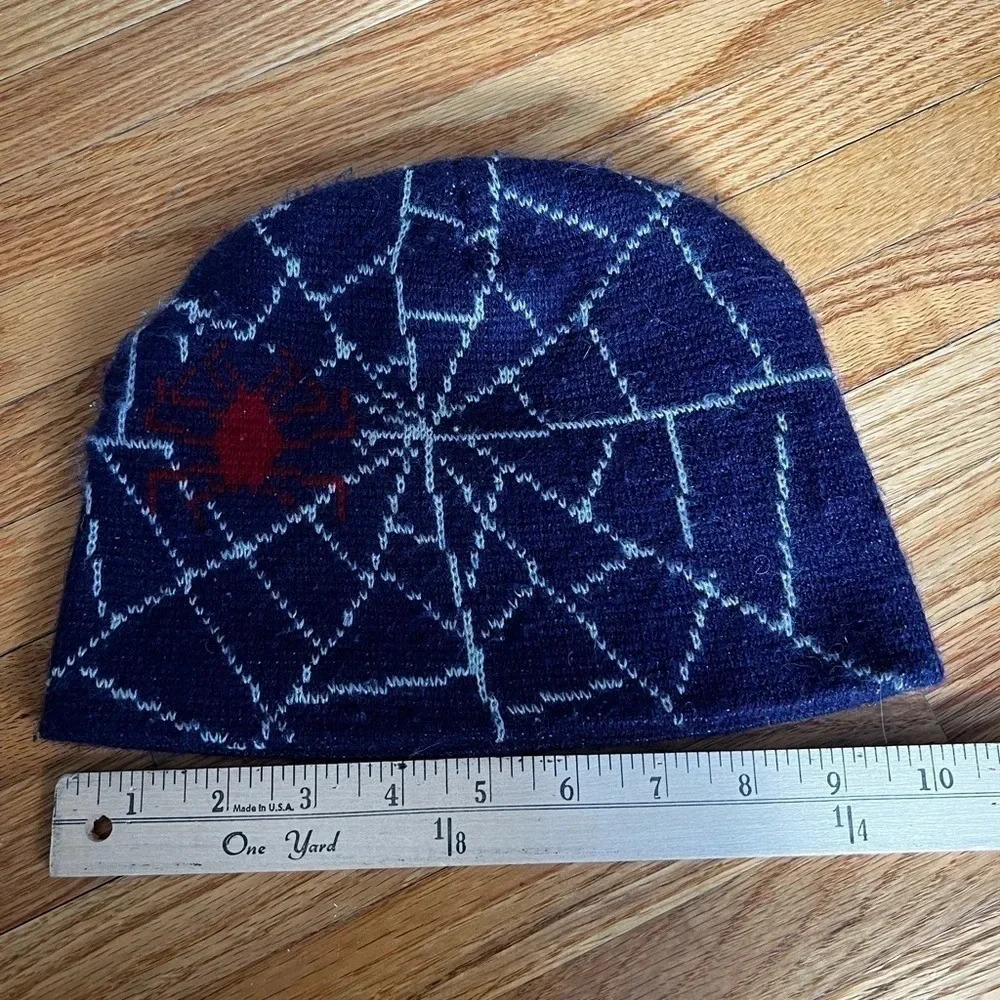 Blue knit beanie